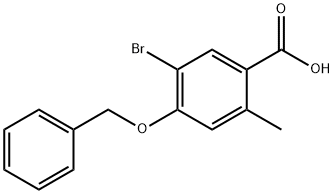 Benzoic acid, 5-broMo-2-Methyl-4-(phenylMethoxy)- Struktur