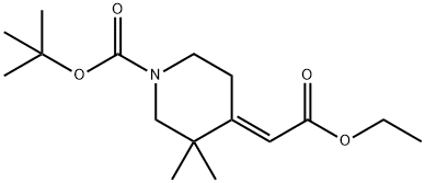 1-Boc-4-(2-ethoxy-2-oxoethylidene)-3,3-diMethylpiperidine Struktur