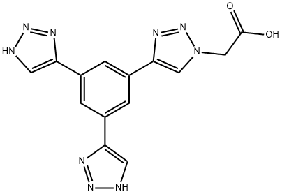 {4-[3,5-Bis-(1-carbonylMethyl-1H-[1,2,3]triazol-4-yl)-phenyl]-[1,2,3]triazol-1-yl}- acetic acid Struktur