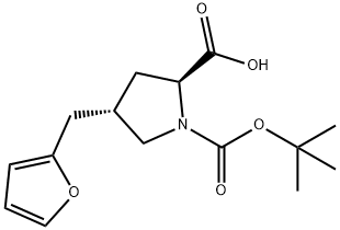 (2S,4S)-1-(tert-butoxycarbonyl)-4-(furan-2-ylMethyl)pyrrolidine-2-carboxylic acid Struktur