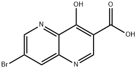 7-broMo-4-hydroxy-1,5-Naphthyridine-3-carboxylic acid Struktur