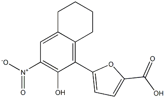 5-(2-hydroxy-3-nitro-5,6,7,8-tetrahydronaphthalen-1-yl)furan-2-carboxylic acid Struktur