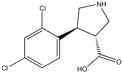 (+/-)-trans-4-(2,4-dichloro-phenyl)-pyrrolidine-3-carboxylic acid Struktur