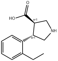 (+/-)-trans-4-(2-ethyl-phenyl)-pyrrolidine-3-carboxylic acid Struktur