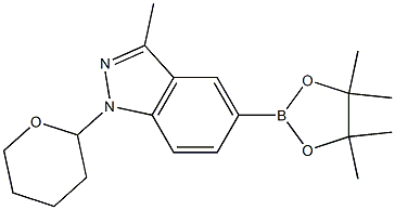 3-Methyl-1-(tetrahydro-2H-pyran-2-yl)-5-(4,4,5,5-tetraMethyl-1,3,2-dioxaborolan-2-yl)-1H-indazole Struktur