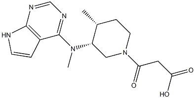 3-((3R,4R)-4-Methyl-3-(Methyl(7H-pyrrolo[2,3-d]pyriMidin-4-yl)aMino)piperidin-1-yl)-3-oxopropanoic acid Struktur