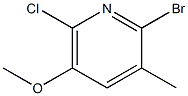 2-broMo-6-chloro-5-Methoxy-3-Methylpyridine Struktur