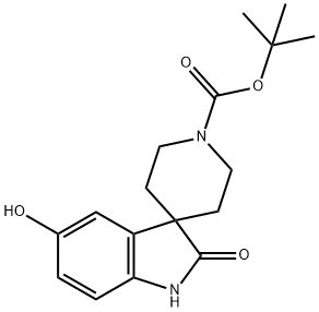 tert-butyl 5-hydroxy-2-oxospiro[indoline-3,4'-piperidine]-1'-carboxylate Struktur