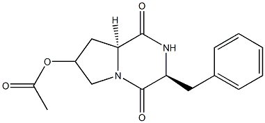 (3S,8aS)-7-(Acetyloxy)hexahydro-3-(phenylMethyl)pyrrolo[1,2-a]pyrazine-1,4-dione Struktur