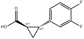 trans-2-(3,4-difluorophenyl) cyclopropanecarboxylic acid Struktur