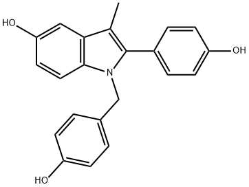 1-(4-hydroxybenzyl)-2-(4-hydroxyphenyl)-3-Methyl-1H-indol-5-ol Structure