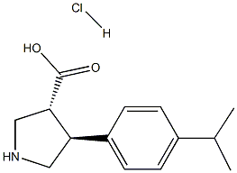 (+/-)-trans-4-(4-isopropyl-phenyl)-pyrrolidine-3-carboxylic acid-HCl Struktur