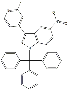 3-(2-Methylpyridin-4-yl)-5-nitro-1-trityl-1H-indazole Struktur