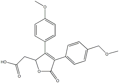 2-(4-(4-(MethoxyMethyl)phenyl)-3-(4-Methoxyphenyl)-5-oxo-2,5-dihydrofuran-2-yl)acetic acid Struktur