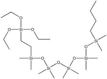 [2-(9-BUTYLDECAMETHYLPENTASILOXANYL)ETHYL]TRIETHOXYSILANE Struktur