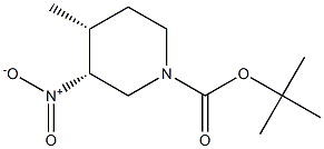 Cis-tert-butyl 4-Methyl-3-nitropiperidine-1-carboxylate Struktur