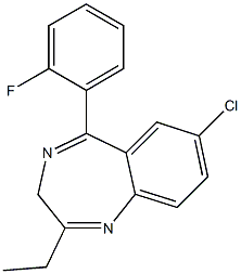 7-Chloro-2-ethyl-5-(2-fluorophenyl)-3H-benzo[e][1,4]diazepine Struktur