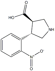 (+/-)-trans-4-(2-nitro-phenyl)-pyrrolidine-3-carboxylic acid Struktur