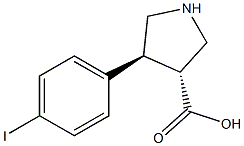 (+/-)-trans-4-(4-iodo-phenyl)-pyrrolidine-3-carboxylic acid Struktur