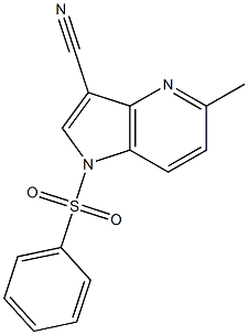 3-Cyano-5-Methyl-1-(phenylsulfonyl)-4-azaindole Struktur