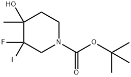 tert-butyl 3,3-difluoro-4-hydroxy-4-Methylpiperidine-1-carboxylate Struktur