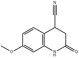 7-Methoxy-2-oxo-1,2,3,4-tetrahydroquinoline-4-carbonitrile Struktur