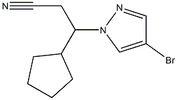 3-(4-broMo-1H-pyrazol-1-yl)-3-cyclopentylpropanenitrile Struktur