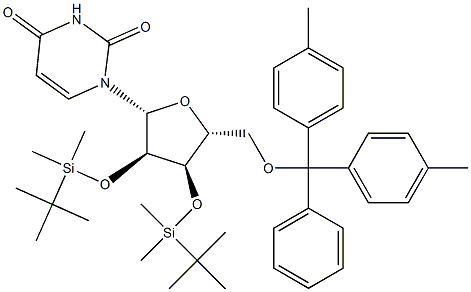 2',3'-Bis-O-(t-butyldiMethylsilyl)-5'-O-(4,4'-diMethyltriphenylMethyl)uridine Struktur