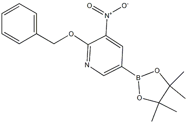 2-(BENZYLOXY)-3-NITRO-5-(4,4,5,5-TETRAMETHYL-1,3,2-DIOXABOROLAN-2-YL)PYRIDINE Struktur