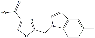 5-((5-Methyl-1H-indol-1-yl)Methyl)-1,2,4-oxadiazole-3-carboxylic acid Struktur