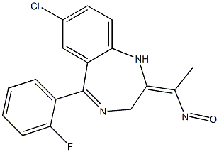 7-Chloro-5-(2-fluorophenyl)-2-(1-nitrosoethylidene)-2,3-dihydro-1H-benzo[e][1,4]diazepine Struktur