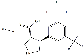 (+/-)-trans-4-(3,5-bis(trifluoroMethyl)-phenyl)-pyrrolidine-3-carboxylic acid-HCl Struktur