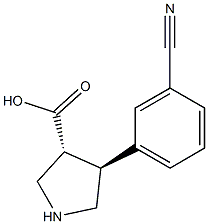 (+/-)-trans-4-(3-cyano-phenyl)-pyrrolidine-3-carboxylic acid Struktur