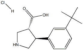 (+/-)-trans-4-(3-tert-butyl-phenyl)-pyrrolidine-3-carboxylic acid-HCl Struktur