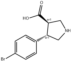 (+/-)-trans-4-(4-broMo-phenyl)-pyrrolidine-3-carboxylic acid Struktur