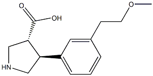 (+/-)-trans-4-[3-(2-Methoxyethyl)-phenyl]-pyrrolidine-3-carboxylic acid Struktur