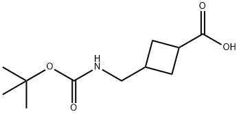 3-({[(tert-butoxy)carbonyl]aMino}Methyl)cyclobutane-1-carboxylic acid Struktur