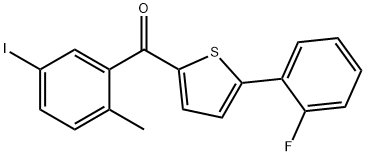 (5-(2-fluorophenyl)thiophen-2-yl)(5-iodo-2-Methylphenyl)Methanone Struktur