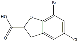 7-bromo-5-chloro-2,3-dihydrobenzofuran-2-carboxylic acid Struktur