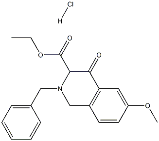 ethyl 2-benzyl-6-Methoxy-4-oxo-1,2,3,4-tetrahydroisoquinoline-3-carboxylate hydrochloride Struktur