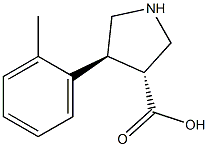 (+/-)-trans-4-(2-Methyl-phenyl)-pyrrolidine-3-carboxylic acid Struktur