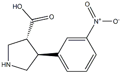 (+/-)-trans-4-(3-nitro-phenyl)-pyrrolidine-3-carboxylic acid Struktur