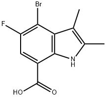 4-broMo-5-fluoro-2,3-diMethyl-1H-indole-7-carboxylic acid Struktur