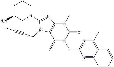 (S)-8-(3-aMinopiperidin-1-yl)-7-(but-2-ynyl)-3-Methyl-1-((4-Methylquinazolin-2-yl)Methyl)-1H-purine-2,6(3H,7H)-dione Struktur