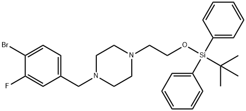 1-(4-broMo-3-fluorobenzyl)-4-(2-((tert-butyldiphenylsilyl)oxy)ethyl)piperazine Structure