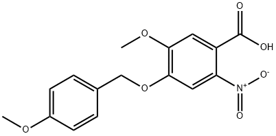 5-Methoxy-4-((4-Methoxybenzyl)oxy)-2-nitrobenzoic acid Struktur