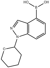 1-(tetrahydro-2H-pyran-2-yl)-1H-indazol-4-yl-4-boronic acid Struktur