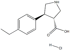 (+/-)-trans-4-(4-ethyl-phenyl)-pyrrolidine-3-carboxylic acid-HCl Struktur