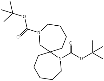 di-tert-butyl 1,9-diazaspiro[6.6]tridecane-1,9-dicarboxylate Struktur