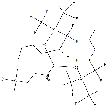 [BIS(NONAFLUOROHEXYLDIMETHYLSILOXY)METHYL]SILYLETHYLDIMETHYLCHLOROSILANE, 95% Struktur